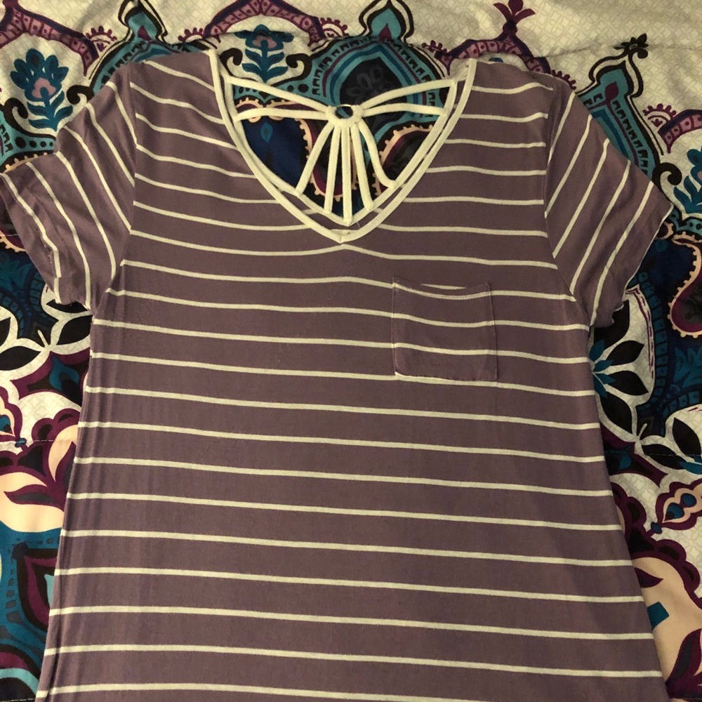 Purple Striped Tee